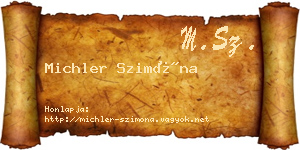 Michler Szimóna névjegykártya